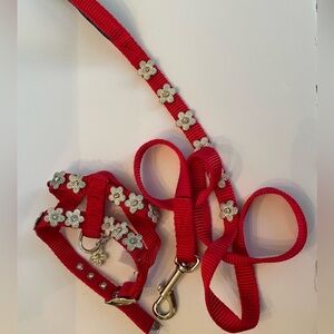 Foxhound Faux Diamond Studded Small Dog Harness with Faux Diamond Leash